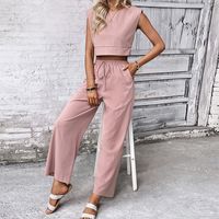 Street Women's Casual Solid Color Polyester Pants Sets Pants Sets main image 6