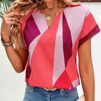 Women's Blouse Short Sleeve Blouses Printing Casual Simple Style Geometric main image 4