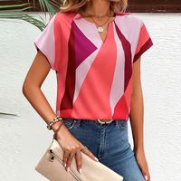 Women's Blouse Short Sleeve Blouses Printing Casual Simple Style Geometric main image 5