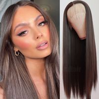 Women's Sweet Holiday High Temperature Wire Centre Parting Long Straight Hair Wigs main image 1