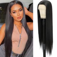 Women's Sweet Holiday High Temperature Wire Centre Parting Long Straight Hair Wigs sku image 1