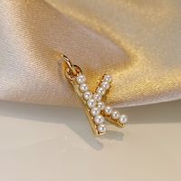 Bijoux En Gros Mode Lettre Perle D'Imitation Perle D'eau Douce Le Cuivre Collier sku image 20