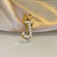 Bijoux En Gros Mode Lettre Perle D'Imitation Perle D'eau Douce Le Cuivre Collier sku image 8