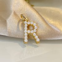 Bijoux En Gros Mode Lettre Perle D'Imitation Perle D'eau Douce Le Cuivre Collier sku image 19