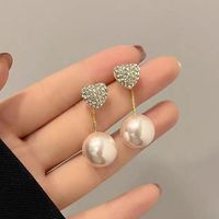 1 Pair Sweet Heart Shape Alloy Plastic Drop Earrings main image 3