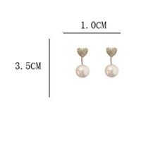 1 Pair Sweet Heart Shape Alloy Plastic Drop Earrings main image 2