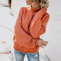 Women's Sweater Long Sleeve Sweaters & Cardigans Casual Solid Color sku image 7