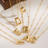 Ig Style Casual Classic Style Letter Stainless Steel Solid Color 18k Gold Plated Pendant Necklace main image 1