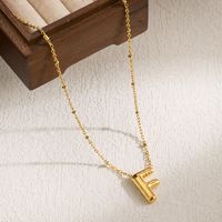 Ig Style Casual Classic Style Letter Stainless Steel Solid Color 18k Gold Plated Pendant Necklace main image 10