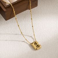 Ig Style Casual Classic Style Letter Stainless Steel Solid Color 18k Gold Plated Pendant Necklace sku image 13