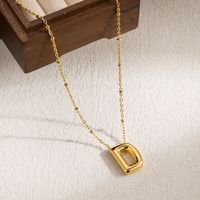 Ig Style Casual Classic Style Letter Stainless Steel Solid Color 18k Gold Plated Pendant Necklace sku image 5