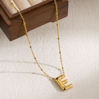 Ig Style Casual Classic Style Letter Stainless Steel Solid Color 18k Gold Plated Pendant Necklace sku image 12