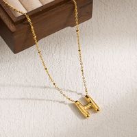 Ig Style Casual Classic Style Letter Stainless Steel Solid Color 18k Gold Plated Pendant Necklace sku image 11