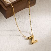 Ig Style Casual Classic Style Letter Stainless Steel Solid Color 18k Gold Plated Pendant Necklace sku image 15