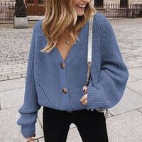 Women's Knitwear Long Sleeve Sweaters & Cardigans Casual Solid Color sku image 4