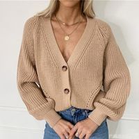 Women's Knitwear Long Sleeve Sweaters & Cardigans Casual Solid Color sku image 1