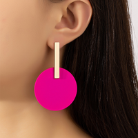 1 Pair Simple Style Round Iron Drop Earrings main image 1