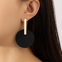 1 Pair Simple Style Round Iron Drop Earrings main image 7