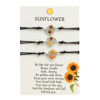 Christmas Sweet Pastoral Sunflower Flower Alloy Nylon Enamel Plating Unisex Bracelets sku image 2