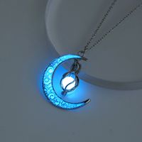 European And American Halloween Hot Hollow Moon Luminous Lucky Tree Clavicle Chain Accessories Necklace Factory In Stock Ornament sku image 4
