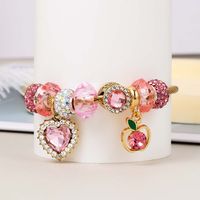 Glam Cute Sweet Fruit Heart Shape Butterfly 201 Stainless Steel 18K Gold Plated Zircon Bangle In Bulk main image 5