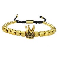 Ig Style Simple Style Round Crown Copper Beaded Inlay Zircon Bracelets sku image 6