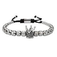 Ig-stil Einfacher Stil Runden Krone Kupfer Perlen Inlay Zirkon Armbänder sku image 8