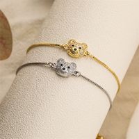 Simple Style Shiny Tortoise Bear Copper Beaded Inlay Zircon Bracelets main image 1