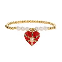 Ig Style Simple Style Heart Shape Eye Umbrella Copper Beaded Enamel Inlay Zircon Bracelets main image 2