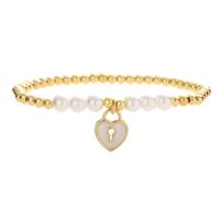 Ig Style Simple Style Letter Heart Shape Copper Beaded Inlay Zircon Bracelets main image 4