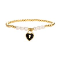 Ig Style Simple Style Letter Heart Shape Copper Beaded Inlay Zircon Bracelets main image 2