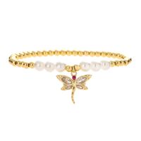 Casual Simple Style Argyle Dragonfly Butterfly Copper Beaded Inlay Zircon Bracelets main image 4