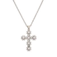 Copper Simple Style Plating Inlay Cross Zircon Pendant Necklace main image 5
