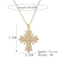 Copper Simple Style Plating Inlay Cross Zircon Pendant Necklace sku image 3