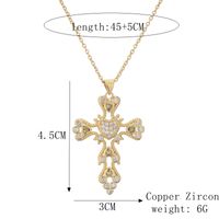 Copper Simple Style Plating Inlay Cross Zircon Pendant Necklace sku image 4