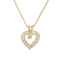 Ig Style Simple Style Heart Shape Copper Plating Inlay Zircon Gold Plated Pendant Necklace main image 5