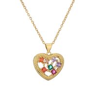 Ig Style Simple Style Heart Shape Copper Plating Inlay Zircon Gold Plated Pendant Necklace main image 4