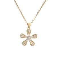 Ig Style Simple Style Cross Heart Shape Copper Plating Inlay Zircon Gold Plated Pendant Necklace main image 6