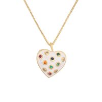 Ig Style Simple Style Heart Shape Copper Gold Plated Zircon Pendant Necklace In Bulk main image 5
