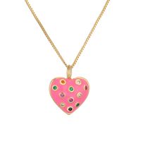 Ig Style Simple Style Heart Shape Copper Gold Plated Zircon Pendant Necklace In Bulk sku image 4