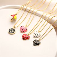 Ig Style Simple Style Heart Shape Copper Gold Plated Zircon Pendant Necklace In Bulk main image 1