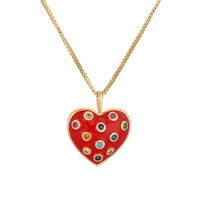 Ig Style Simple Style Heart Shape Copper Gold Plated Zircon Pendant Necklace In Bulk main image 3