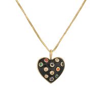Ig Style Simple Style Heart Shape Copper Gold Plated Zircon Pendant Necklace In Bulk sku image 5