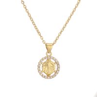 Ig Style Simple Style Cross Copper Plating Inlay Zircon Gold Plated Pendant Necklace sku image 4