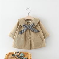 Princess Cute Simple Style Bow Knot Bowknot Cotton Girls Outerwear sku image 1