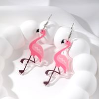 Großhandel Schmuck Süß Einfacher Stil Flamingo Aryl Tropfenohrringe sku image 2