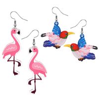 Wholesale Jewelry Cute Simple Style Flamingo Arylic Drop Earrings main image 3