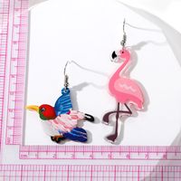 Wholesale Jewelry Cute Simple Style Flamingo Arylic Drop Earrings main image 2