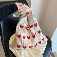 Women's All Seasons Knit Heart Shape Streetwear Square Open Shoulder Bag main image 6