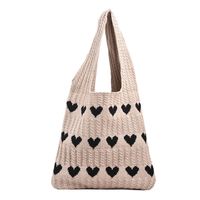 Women's All Seasons Knit Heart Shape Streetwear Square Open Shoulder Bag sku image 4